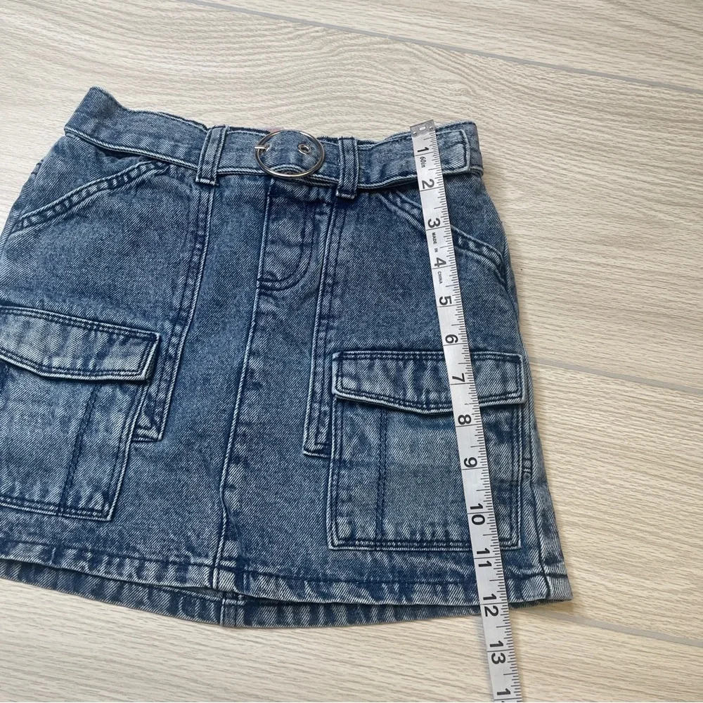 Justice Denim Blue Jean Cargo Pockets Skirt with attached Shorts Girl’s Size 8